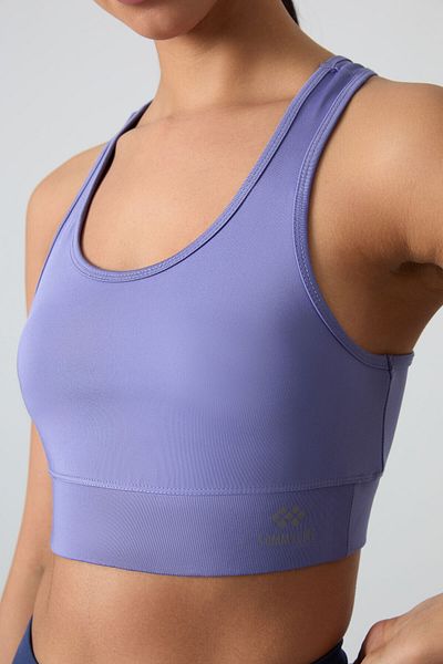 TOMMY LIFE Bustieră sport pentru femei, cu decolteu în U, cu detaliu în spate liliac - 97120