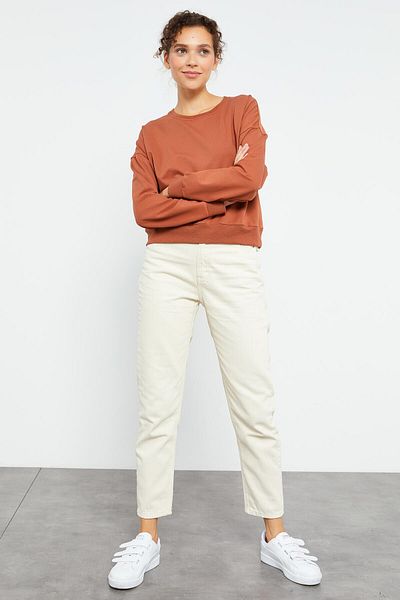 TOMMY LIFE Γυναικείο φούτερ Cinnamon Basic Comfortable Form O Neck - 97114