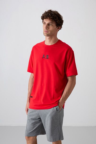TOMMY LIFE Ανδρικό μπλουζάκι με στάμπα Fiesta Cotton Thick Soft Texture Oversize Fit - 88342