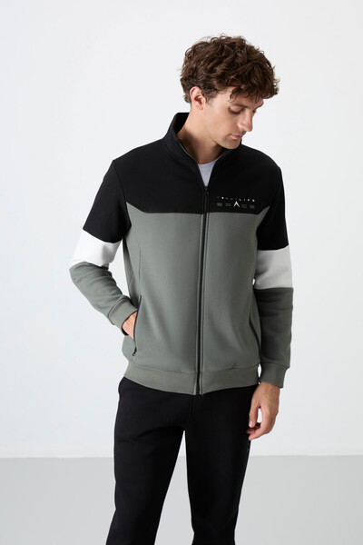 TOMMY LIFE Çağla - Ανδρική φόρμα με μαύρο γιακά με μετάβαση χρώματος με φλις εσωτερικά - 85186