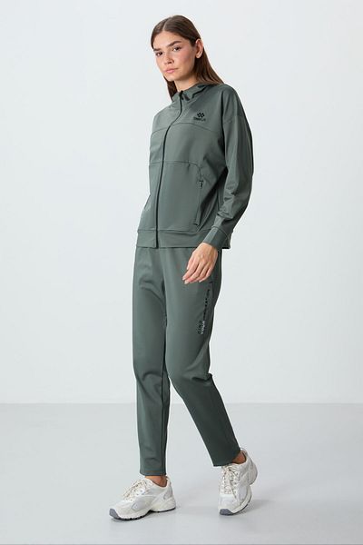 TOMMY LIFE Çağla Hooded Hidden Pocket Detailed Standard Size Women's Tracksuit Set - 95306