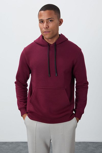 TOMMY LIFE Hanorac pentru bărbați - brodat, textura moale, groasă în interior, potrivire confortabilă, bumbac - 88419