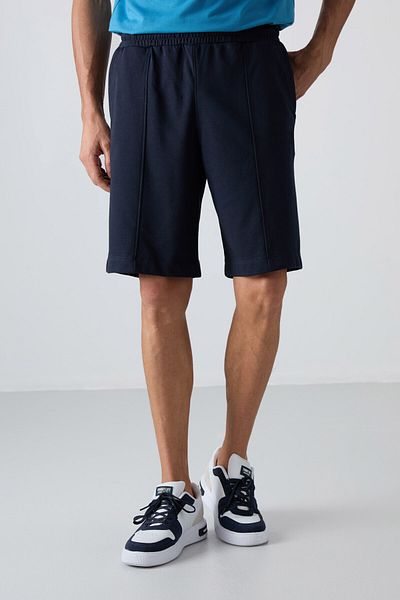 TOMMY LIFE Ανδρικό σορτς Comfort Fit Basic από βαμβακερό χοντρό μαλακό βαμβάκι - 81261