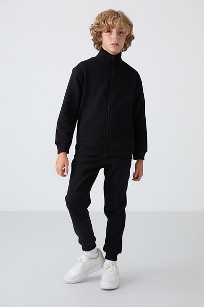TOMMY LIFE Černá bavlna Silná uvnitř Měkká Soft Standard Fit chlapecká tepláková souprava 11256