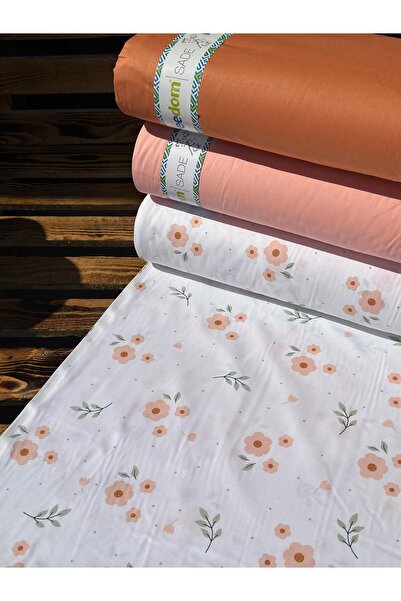 Freedom Çiçek Desenli 100% Pamuk Ranforce Kumaş 30Metre 1 Top Kumaş