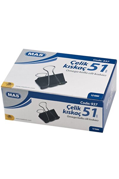 Mas 937 Çelik Kıskaç 51 mm 12 Adet - Siyah