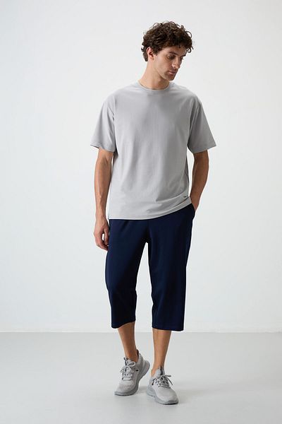 TOMMY LIFE Indigo Cotton Soft Textured Standard Fit Embroidered Ανδρικό Κάπρι - 83102