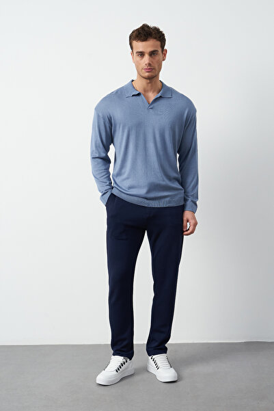 Mesfeno Uzun Kollu Oversize İnce Triko Erkek Kazak