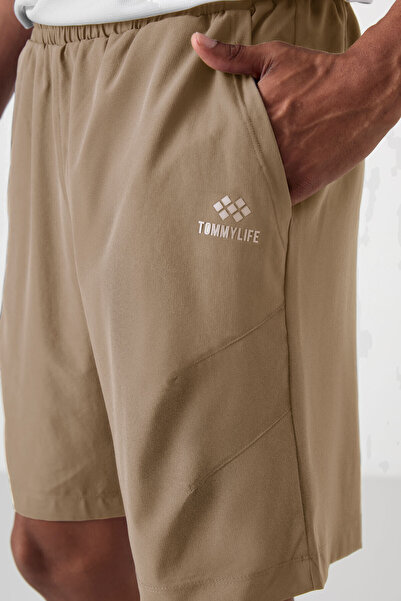 TOMMY LIFE Bej Kalın Yumuşak Comfort Fit Erkek Şort - 81268