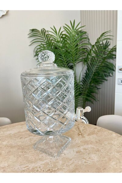 PONCİKPAZAR Cam Sunumluk Sebil 4.5 Litre