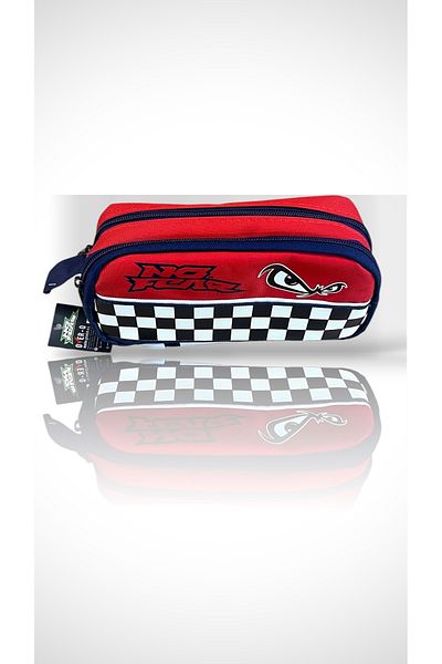 No Fear Red Double Compartment Pen Holder -Pencil Case -Pencil Bag