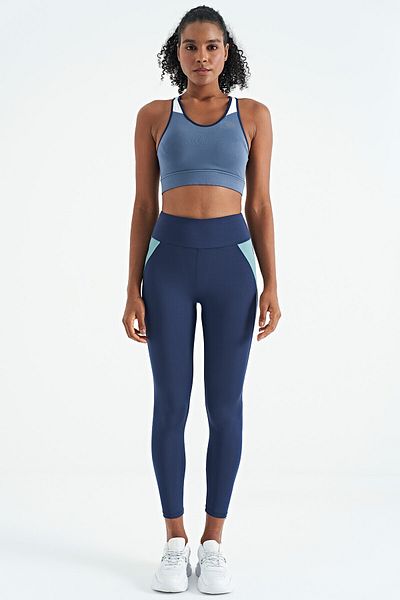 TOMMY LIFE Bustieră de damă, slim, cu imprimeu pe spate, color benzină - 97253