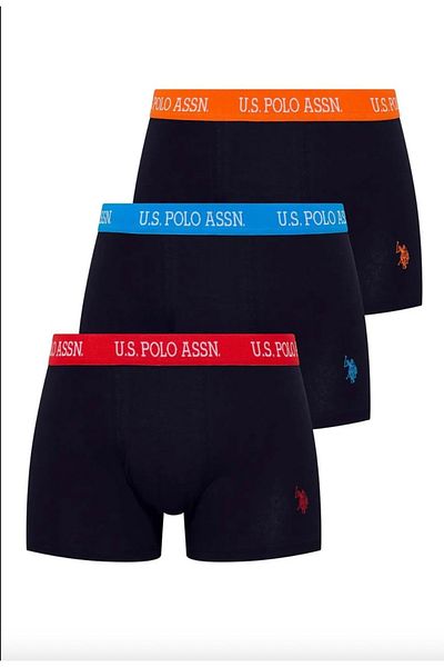 U.S. Polo Assn. Άνδρας, Αδειοδοτημένος, USPA, 95% βαμβάκι, 5% ελαστάνη, Σετ 3 Boxer (Κουτί)
