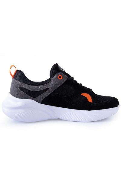 TOMMY LIFE Černá dvoubarevná šněrovací pánská sportovní obuv s vysokou podrážkou - 89097