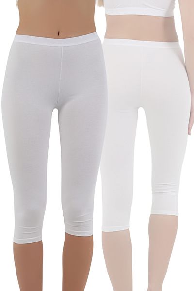 CNT Women's Short Leg Casual Leggings – Black, White, Gray |   S-M, L-Xl