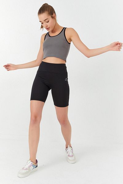 TOMMY LIFE Gray Basic Zero Sleeve Slim Fit U Collar Women's Crop Top Undershirt - 97162