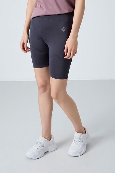 TOMMY LIFE Anthracite Stretchy Standard Fit Performance Women's Biker Leggings - 91013