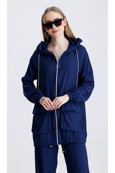 MD trend Women's Oversize Zipper Pants and Sports Sweatpants Set
