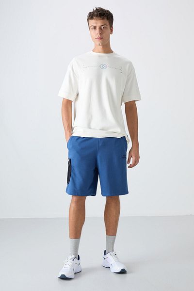 TOMMY LIFE Ανδρικό σορτς με στάμπα Comfort Fit με παχιά απαλή υφή από βαμβάκι Parliament - 81266