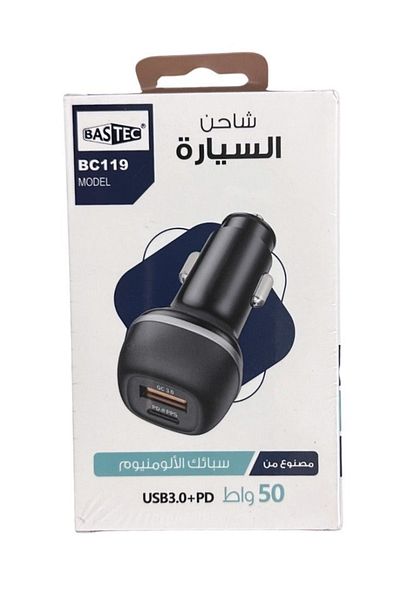 Bastec Bastech 50W Dual Port Car Charger, PD20W+USB18W Fast Charging