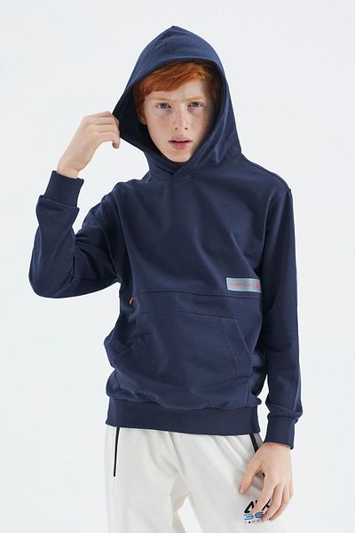 TOMMY LIFE Суичър за момче Indigo Standard Mold - 11179
