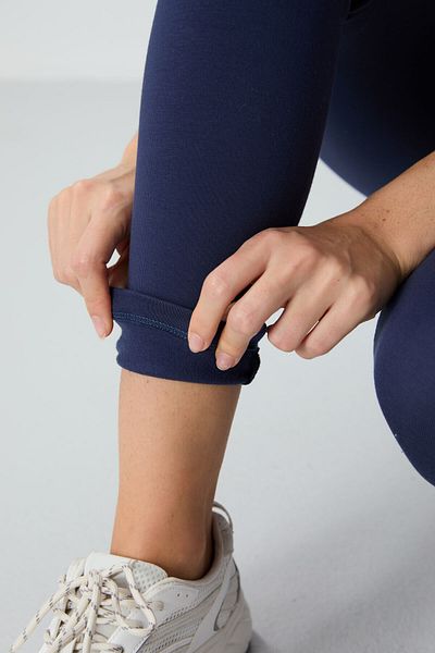 TOMMY LIFE Γυναικείο κολάν Indigo High Waist Thermal Slim Fit Skinny Leg - 94577