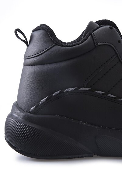 TOMMY LIFE Černá pánská sportovní obuv s vysokými kotníky s pruhovanou vysokou podrážkou - 89094