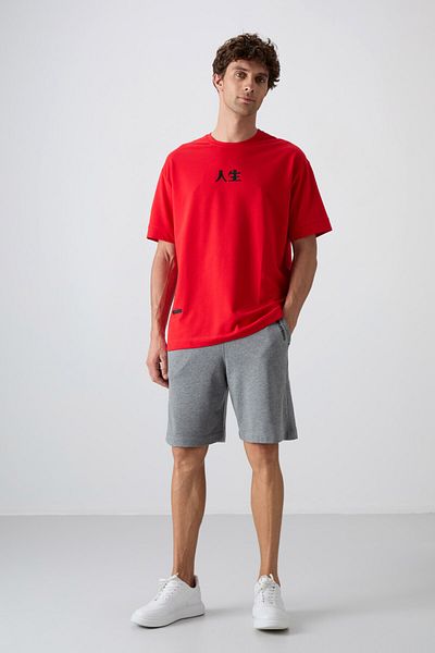 TOMMY LIFE Ανδρικό μπλουζάκι με στάμπα Fiesta Cotton Thick Soft Texture Oversize Fit - 88342
