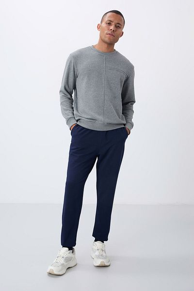 TOMMY LIFE Ανδρικό φούτερ Indigo - με τσέπες και μανσέτες, Classic Fit - 84652