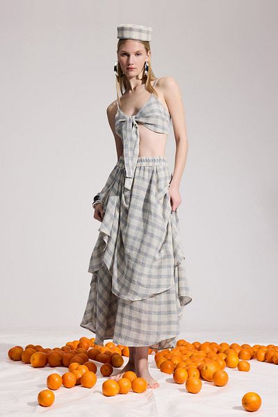 İKİKIZ Gray Plaid Skirt