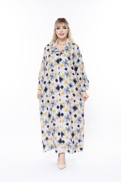 mervemoda Women's Long Sleeve Summer Plus Size Dress