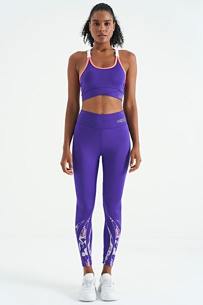 TOMMY LIFE Bustieră de damă, mov închis, cu curea detaliată în spate, slim fit - 97254