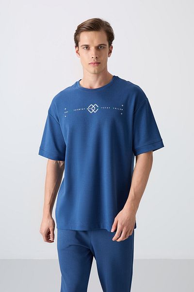 TOMMY LIFE Ανδρικό μπλουζάκι με στάμπα με παχιά μαλακή υφή από βαμβάκι Parliament - 88323