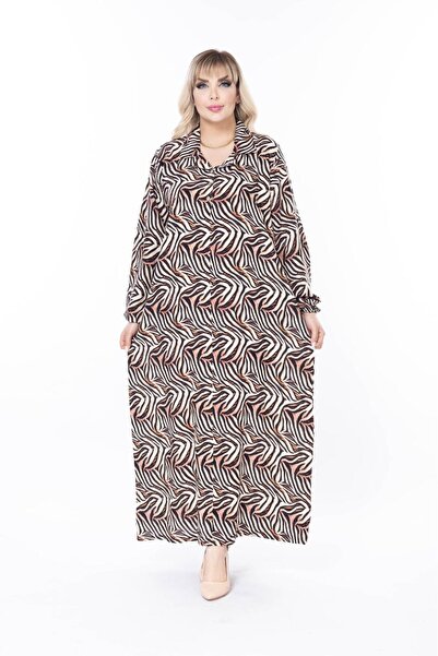 mervemoda Women's Long Sleeve Summer Plus Size Dress