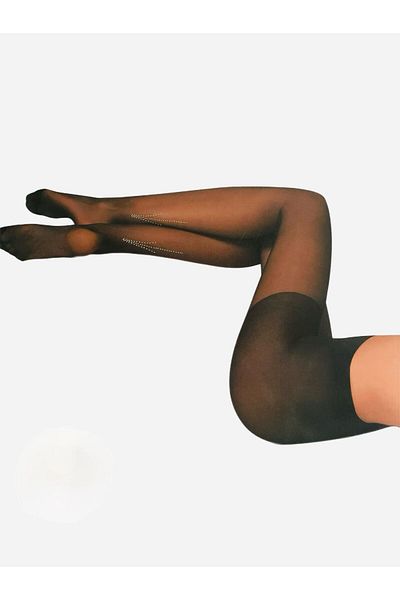 Penti Patterned Black Patterned Tights Emma/20 Den