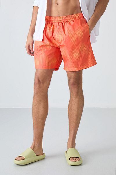 TOMMY LIFE Ανδρικό μαγιό πορτοκαλί Quick Dry Standard Fit - 81267