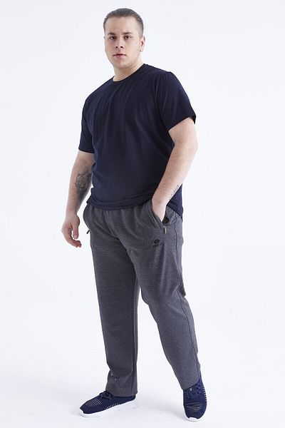 TOMMY LIFE Ανδρικό μπλουζάκι Navy Blue Basic με κοντό μανίκι O λαιμό μεγάλο μέγεθος - 88072
