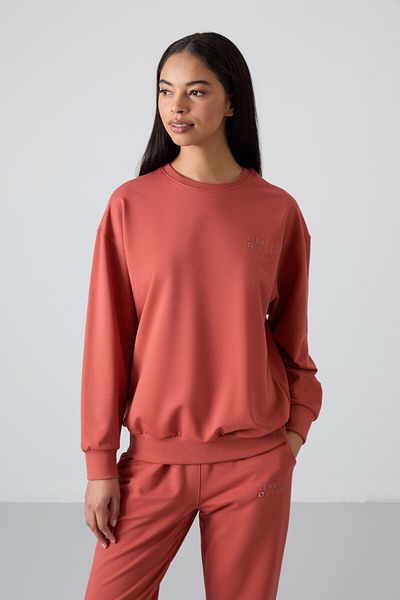 TOMMY LIFE Set de trening pentru femei, din bumbac, cu decolteu în formă de O, cu picior din cauciuc - 95287
