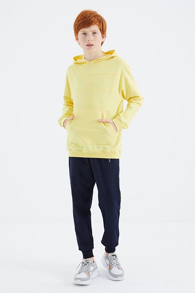 TOMMY LIFE Basic Yellow Hooded Boy's Sweatshirt - 11181