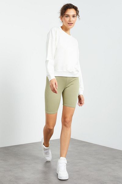 TOMMY LIFE Ecru WOmen's Sweatshirt - COmfOrtable FOrm, O-neck - 97114