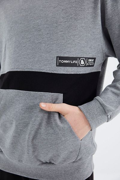 TOMMY LIFE Gray Melange Standard Fit Boy's Sweatshirt - 11179