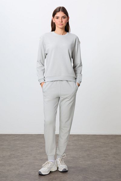 TOMMY LIFE Σετ φόρμας O-Neck Oversize Cotton - Thick Rough, Stone Texture - 95341