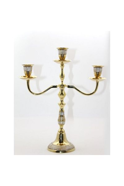 Tonfty Brass Pearlescent 3-Piece Candlestick Model 2