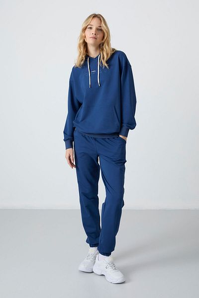 TOMMY LIFE Set de trening pentru femei Parliament, cu glugă, buzunar cangur, picior supradimensionat din cauciuc - 95288