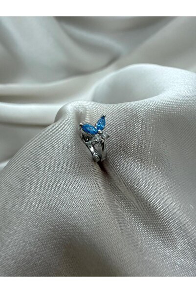 Doa Jewellery Turkuaz Taşlı Kelebek Halka Piercing