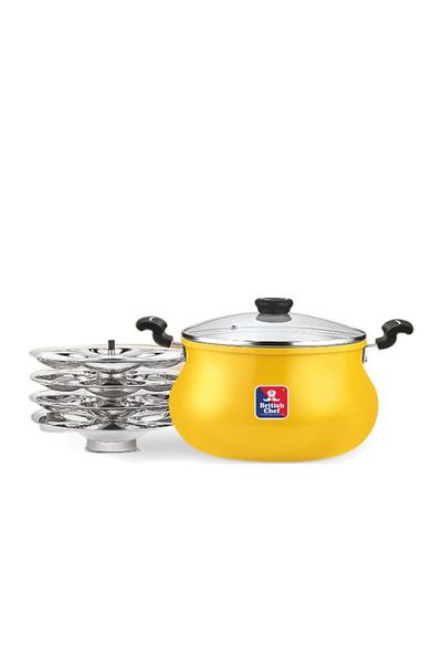British Chef 5l Stainless Steel Multi Pot With 4 Idli Plate Shapes - Triangular, Square, Heart & Flower Bc170