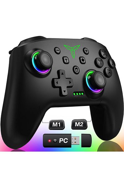 DinoFire TP28-AE RGB Wireless Controller Bluetooth For Nintendo Switch Pro PC Origina Joystick Gamepad Profes