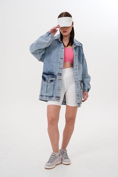 JANSO GROUP - Jachetă lungă de blugi de CULOARE ALBASTRU DE FEMEI