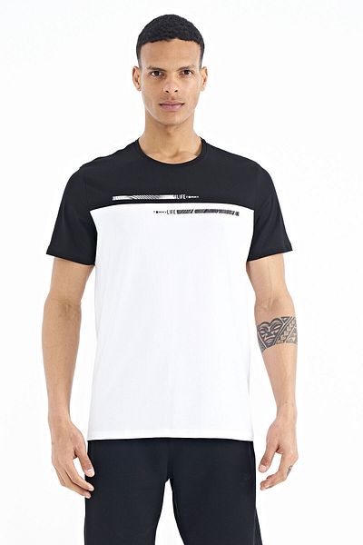 TOMMY LIFE Ανδρικό μπλουζάκι White Printed Standard Mold O Neck - 88185