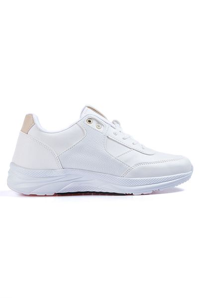 TOMMY LIFE Мъжки маратонки с висока подметка, бели - изкуствена кожа, връзки - 89113